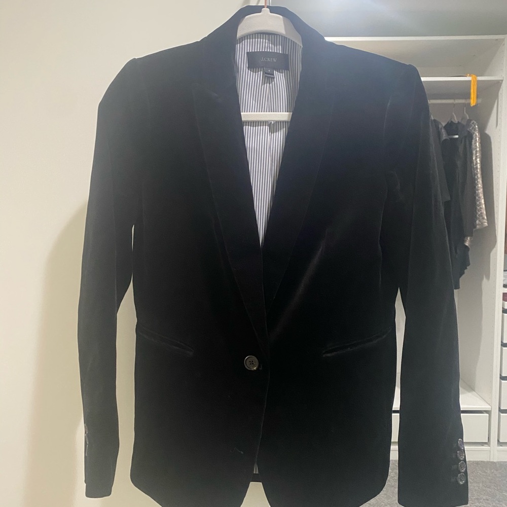 JCrew Black velvet blazer